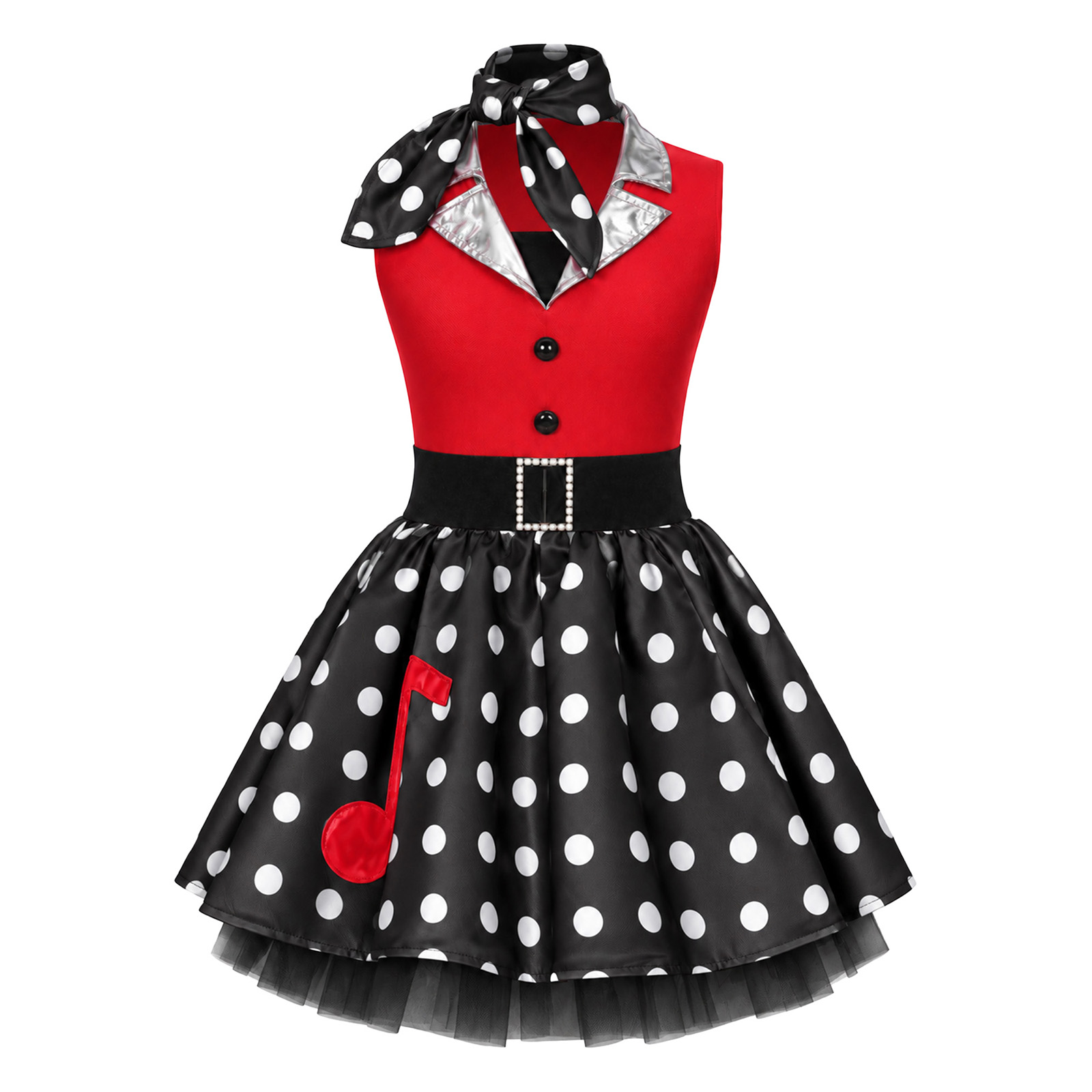 Vintage Fashion Dresses - Kids Girls 50s Vintage Dress Metallic