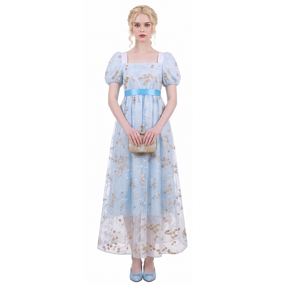 Vintage Fashion Dresses - European Vintage Regency Tea Dress With