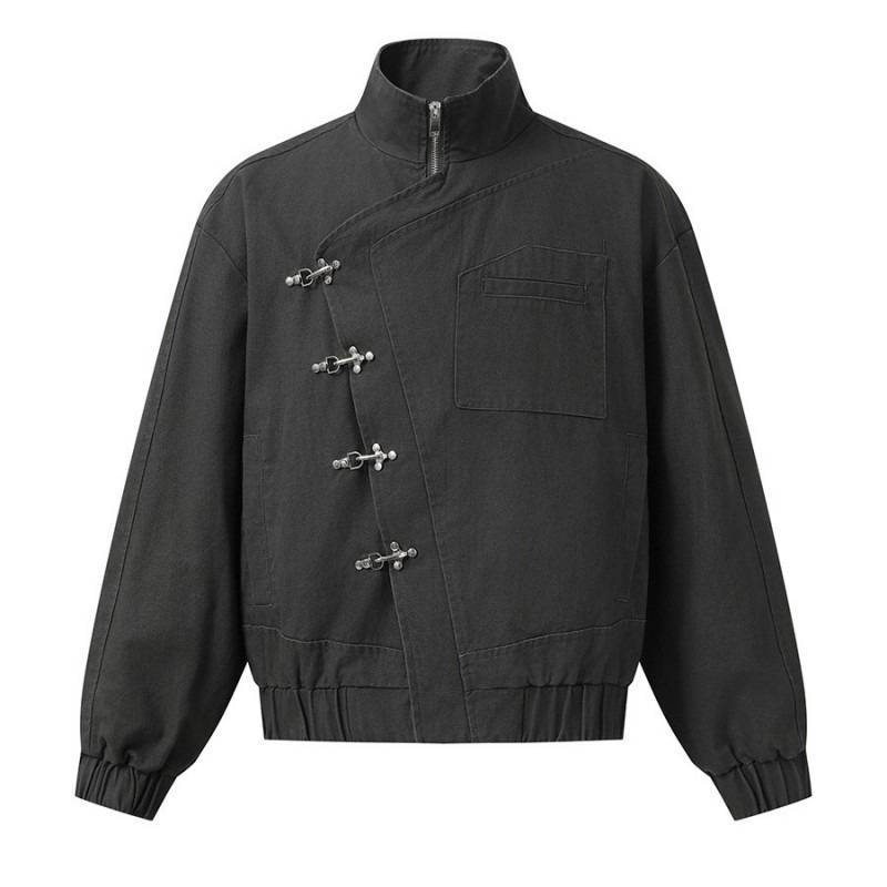 Stylish Stand Collar Street Ja - Vintage Fashion Stores review and price