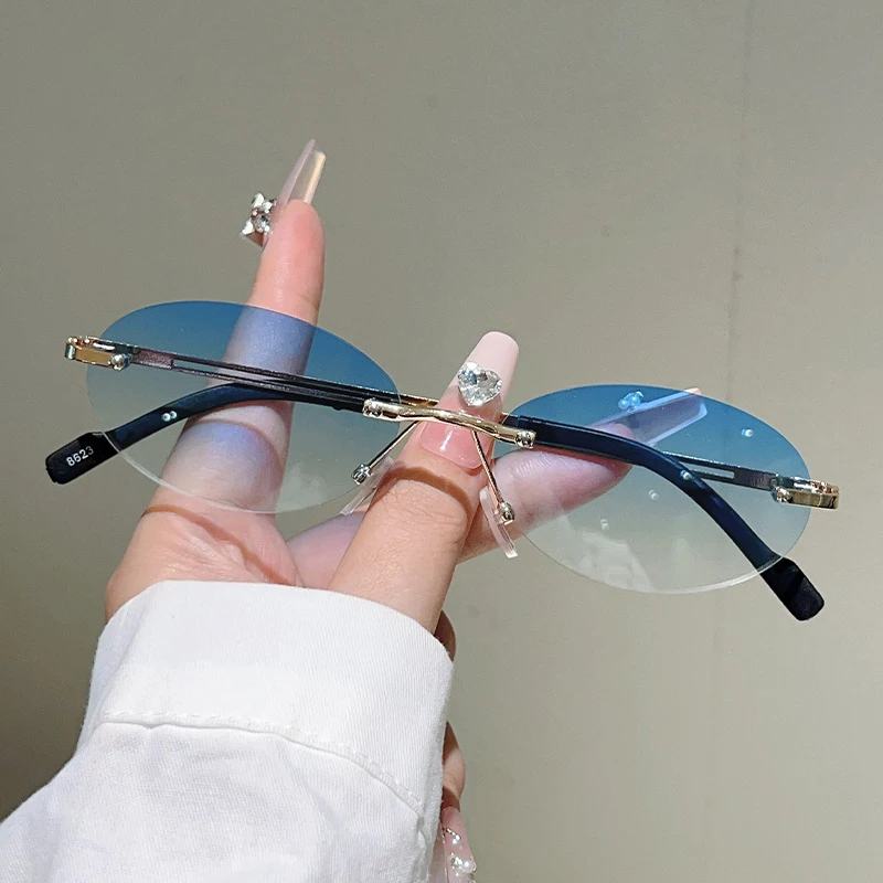 Rimless Oval Sunglasses Women  - Vintage Outdoor Fashion review and price