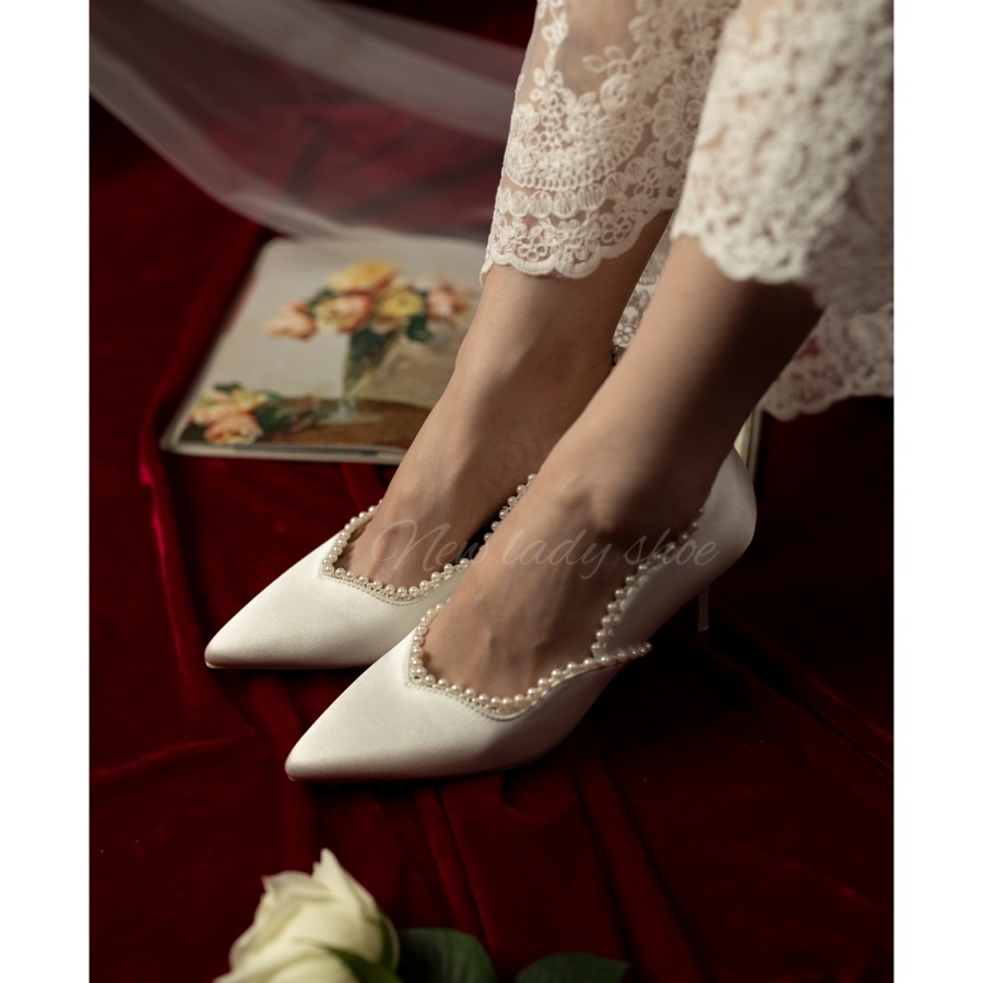 Bridal Wedding White Shoes Wom - Vintage Fashion Dresses review and price