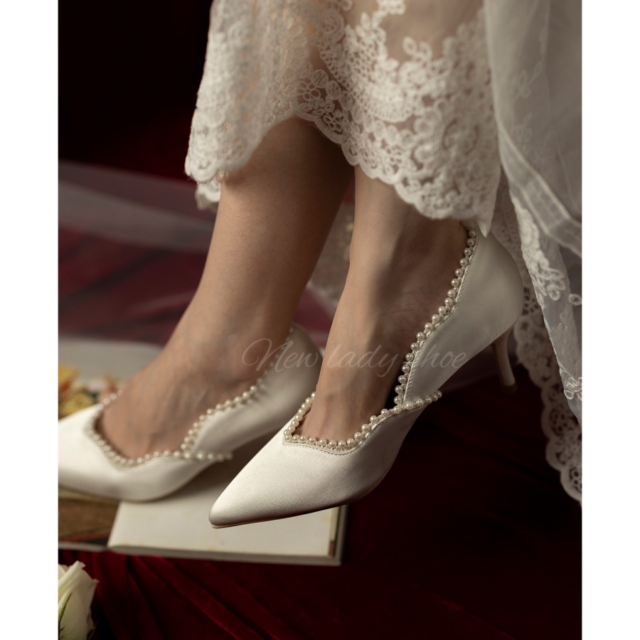 Bridal Wedding White Shoes Wom - Vintage Fashion Dresses review and price