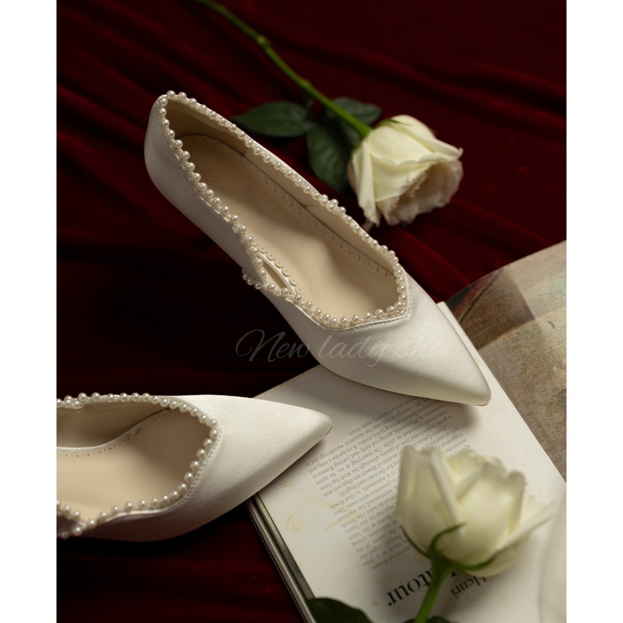 Bridal Wedding White Shoes Wom - Vintage Fashion Dresses review and price