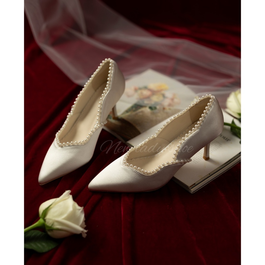 Bridal Wedding White Shoes Wom - Vintage Fashion Dresses review and price