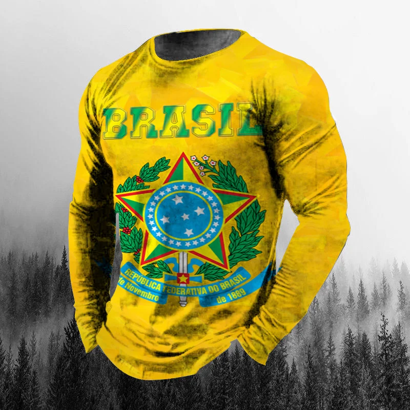 Vintage Brazilian Flag 3D Prin - Vintage Outdoor Fashion review and price