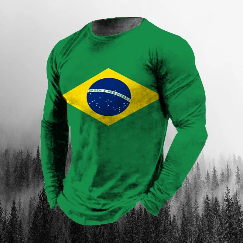 Vintage Brazilian Flag 3D Prin - Vintage Outdoor Fashion review and price